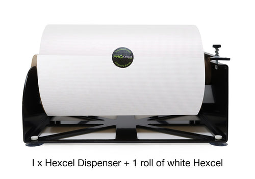 White Paper Bubble Wrap Starter Kit - HexcelWrap including Dispenser